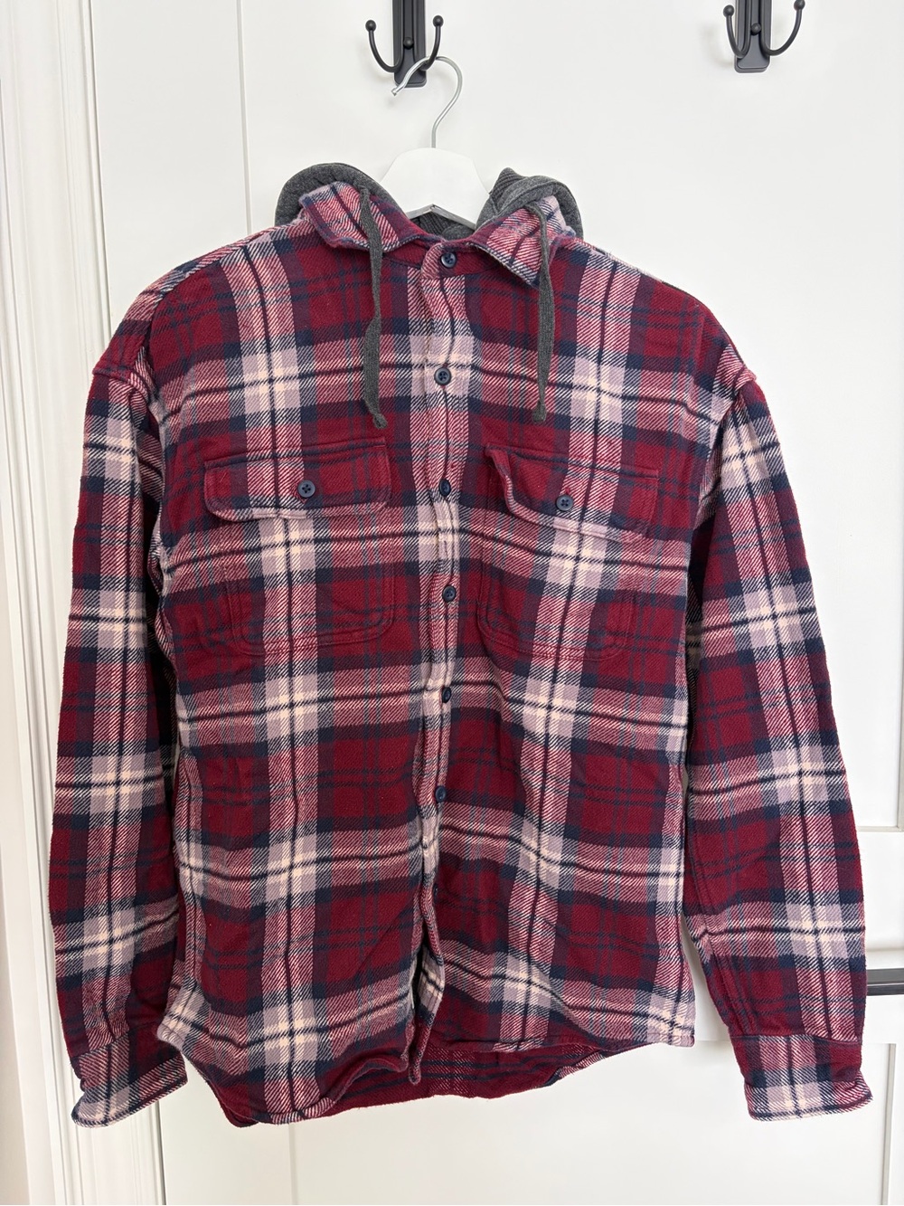 American Eagle Cozy Cabin Hoodie Flannel *Removable Hood